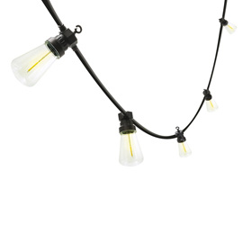 Catenaria retro - 20 bulbi filament - cavo nero - 15 m - velamp