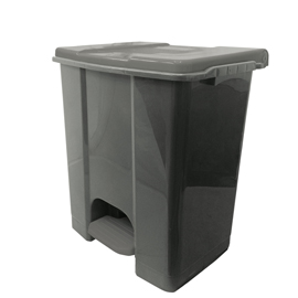 Contenitore mobile ecoconti - a pedale - 60 l - plastica riciclata - grigio - medial international