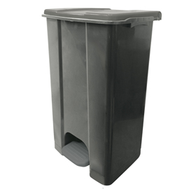Contenitore mobile ecoconti - a pedale - 80 l - plastica riciclata - grigio - medial international