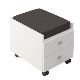 Cassettiera 2 cassetti fluffy - con ruote - bianco - linekit