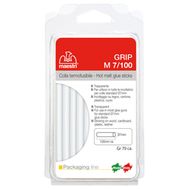 Colla termofusibile m7/100 - diametro 7 mm - lunghezza 10 cm - 70 gr - trasparente - ro-ma