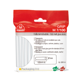 Colla termofusibile m7/100 - diametro 7 mm - lunghezza 10 cm - 200 gr - trasparente - ro-ma
