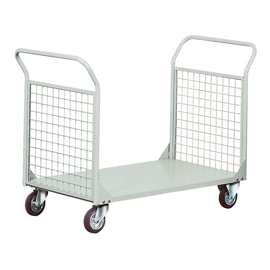 Carrello da lavoro - 2 sponde rete - 300 kg - grigio - tecnotelai