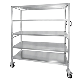 Carrello da lavoro - 5 piani - 151 x 67 x 165,5 cm - 300 kg - zincato - tecnotelai