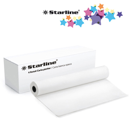 Carta plotter - stampa inkjet - 914 mm x 50 mt - 90 gr - opaca - bianco - starline