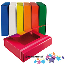 Cartella progetto - con elastico - dorso 3 cm - colori assortiti - starline