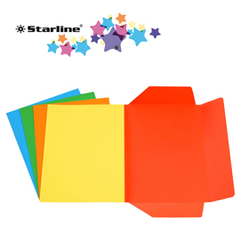 Cartelline 3 lembi - 200 gr - 25x34,5 cm - mix 5 colori - starline - conf. 25 pezzi