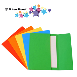 Cartelline a busta - 200 gr - 26x34 cm - mix 5 colori - starline - conf. 25 pezzi
