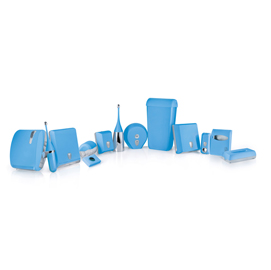 Dispenser asciugamani piegati soft touch - 29x10,5x30,5 cm - azzurro - mar plast