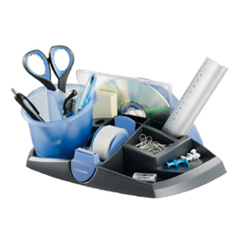 Desk organizer ergologic - 26x14x15,5 cm - 13 scomparti - nero/blu - maped