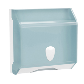 Dispenser asciugamani piegati - 290 x 120 x 295 mm - bianco/azzurro - replast