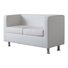 Divano pragma - 2 posti - similpelle - bianco - unisit