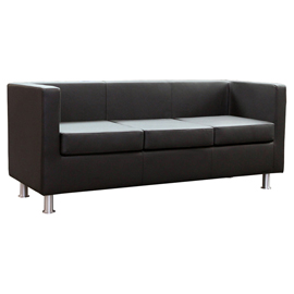 Divano pragma pr3 - 3 posti - con braccioli inclusi - similpelle - nero - unisit