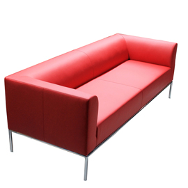 Divanetto diwa dw2 - 2 posti - con braccioli inclusi - rosso - unisit