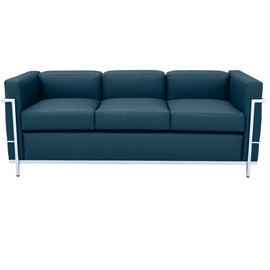 Divanetto cubo cu3 - 3 posti - con braccioli inclusi - blu - unisit