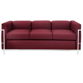 Divanetto cubo cu3 - 3 posti - con braccioli inclusi - bordeaux - unisit