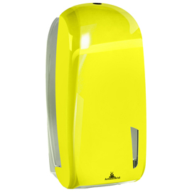 Dispenser per carta igienica interfogliata skin - piegati a v e z - 328 x 135 x 165 mm - 550/450 fogli - giallo fluo - mar plast