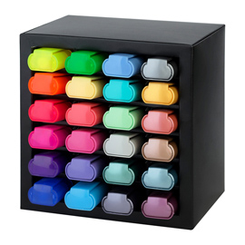 Evidenziatore textliner 46 - punta a scalpello - tratto 1,0-3,0-5,0 mm - colori assortiti - faber castell - deskset 24 pezzi