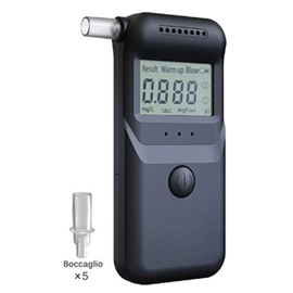 Etilometro digitale portatile mr997 - con 5 boccagli di ricambio - nero