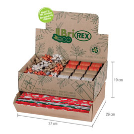 Espositore ecocarta fantasie natale - carta regalo/stelle/rocchetti - fantasie assortite - rex sadoch