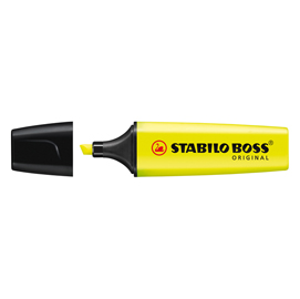 Evidenziatore stabilo boss original  - punta a scalpello - tratto 2,0mm-5,0mm - giallo - stabilo