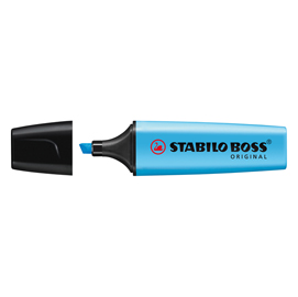 Evidenziatore stabilo boss original - punta a scalpello - tratto  2,0mm-5,0mm - blu - stabilo