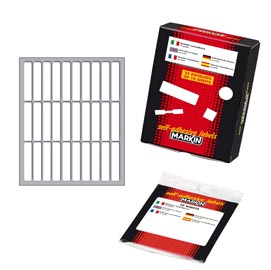 Etichetta adesiva - permanente - rettangolare - 46x10 mm - 30 etichette per foglio - 10 fogli per busta - bianco - markin