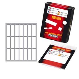 Etichetta adesiva - permanente - rettangolare - 46x14 mm - 21 etichette per foglio - 10 fogli per busta - bianco - markin