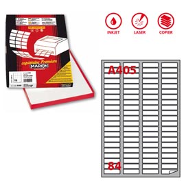 Etichetta adesiva a405 - permanente - 46x11,1 mm - 84 etichette per foglio - bianco - markin - scatola 100 fogli a4