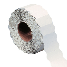 Etichetta a onda - permanente - 26x12 mm - bianco - markin - rotolo da 1000 etichette