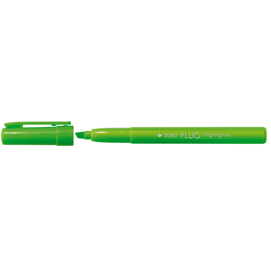 Evidenziatore fluo highlighter - punta a scalpello  - verde - tratto - conf. 12 pezzi