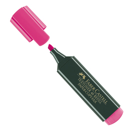 Evidenziatore textliner 48 -  punta di 3 differenti larghezze: 5,0-3,0-1,0mm - fucsia - faber castell