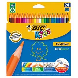 Evolution in resina senza legno - colori assortiti - bic - astuccio 24 colori