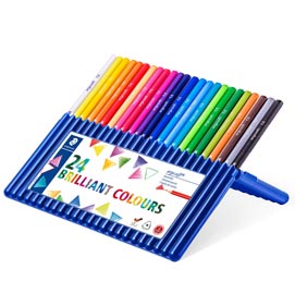 Ergosoft - triangolari - colori assortiti - staedtler - astuccio 24 pastelli colorati
