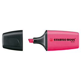 Evidenziatore boss mini - punta a scalpello -  tratto 2,0-5,0mm - rosa - stabilo