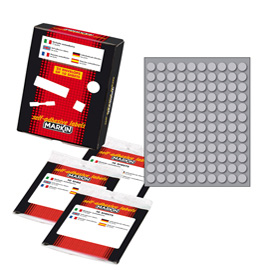 Etichetta adesiva argento tonda d10mm (10fogli x 120etichette) markin