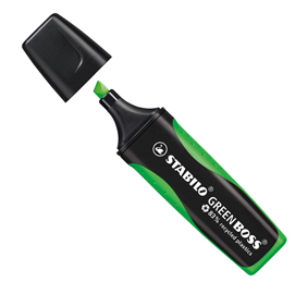Evidenziatore green boss - punta a scalpello - tratto da 2,0-5,0mm - verde - 83% plastica riciclata - stabilo