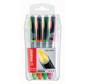 Evidenziatore stabilo navigator - punta a scalpello - tratto da 1,0-4,0mm - astuccio 4 colori - stabilo