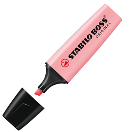 Evidenziatore boss original pastel - punta a scalpello - tratto da 2,0-5,0mm - colore  rosa antico - stabilo