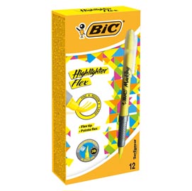 Evidenziatore flex - giallo - bic - conf.12 pezzi