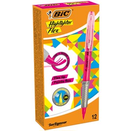 Evidenziatore flex - rosa - bic - conf. 12 pezzi