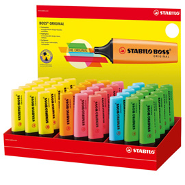 Evidenziatori boss original - colori assortiti - stabilo - espositore 45 pezzi