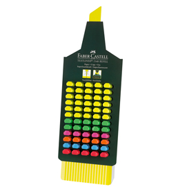 Evidenziatori textliner 48 refill - colori assortiti - faber castell - espositore 60 pezzi