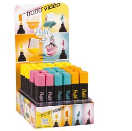 Evidenziatori tratto video pastel black edition - colori assortiti - osama - espositore 48 pz