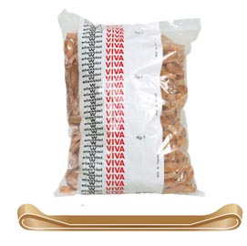 Elastico fettuccia - caucciù - Ø 5 cm x 5 mm - 1 kg - avana - viva