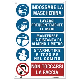 Etichetta - disposizioni igieniche generali - 20x30 cm - cartelli segnalatori