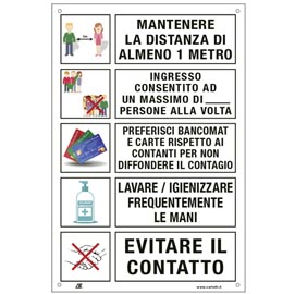 Etichetta - disposizioni comportamentali generali - 20x30 cm - cartelli segnalatori