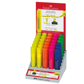 Evidenziatori textliner - colori assortiti fluo e pastel - faber castell - expo 60 pezzi