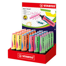 Evidenziatori boss splash - 4 colori assortiti - stabilo - expo 30 pezzi