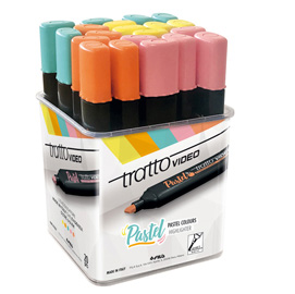 Evidenziatori tratto video - colori pastel assortiti - giotto - expo 20 pezzi
